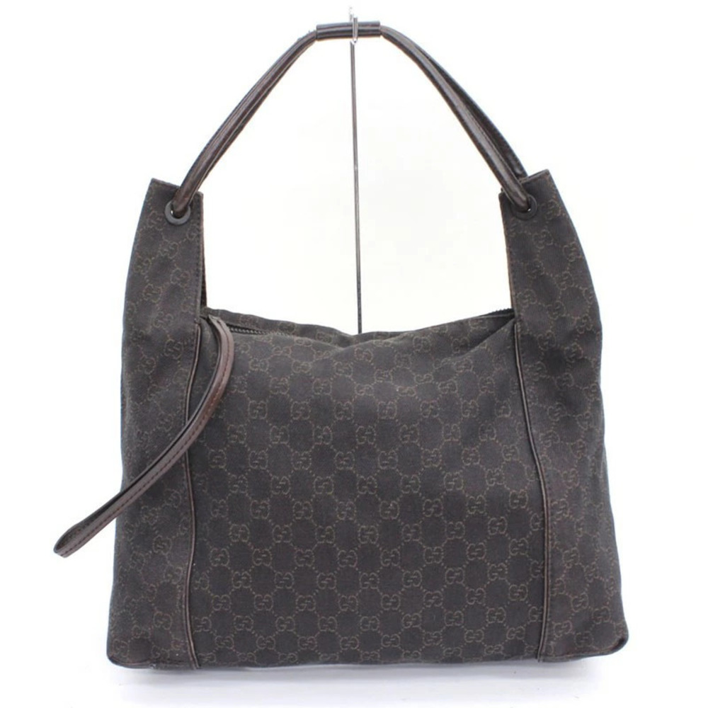 Gucci Canvas Leather 2way Shoulder Bag Black GG